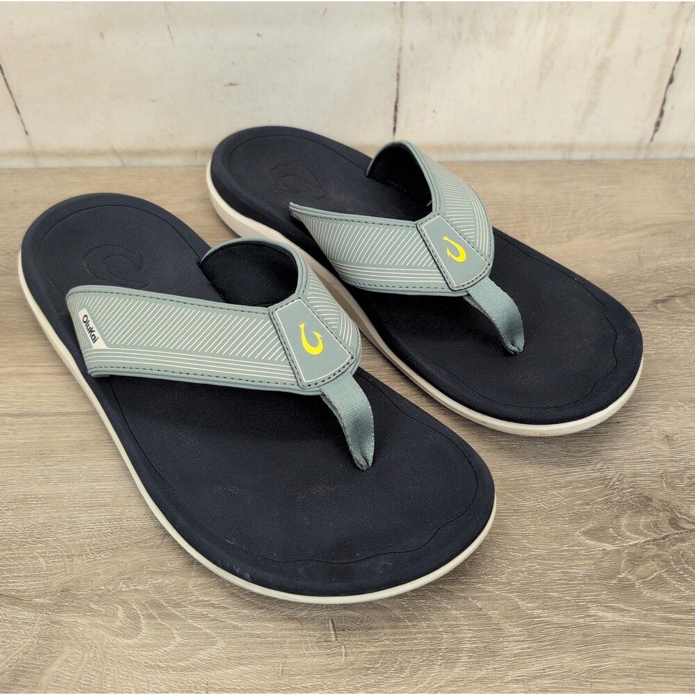 OluKai 'AHI KAI Mens Size 11 Seagreen Trench Blue Fishing Eur 44 Sandals Comfort